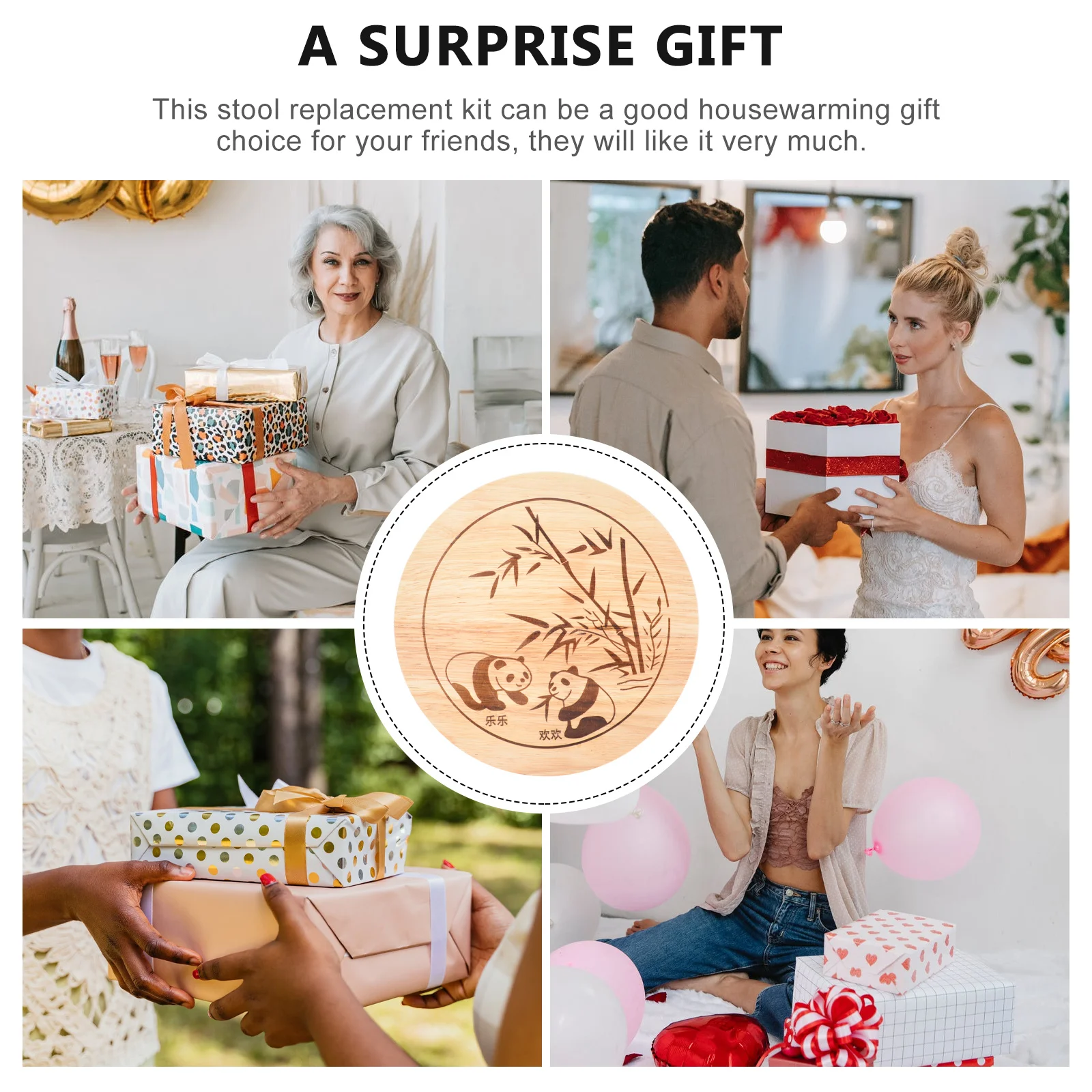 

Round Stool Seating Part Wood Smooth Sanded Chair Replacement Seat for Bar Kitchen Restaurant Canteen Stool Accessory