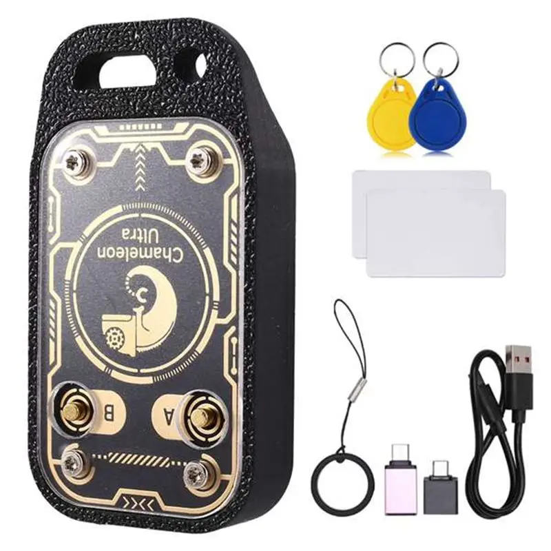 

【THANKSGIVING DAY】Chameleon Ultra Plus RFID Smart Card Emulator Reader IC ID Card Decode Reset+Automatic Polling+2XUID Keychain/