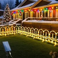 8pcs Outdoor Solar Fence Light Solar Or USB Power Supply 8 Modes With Remote Control Garden Tree Christmas Party Decoraiton Lamp