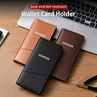 Car Logo New Carbon Fiber Wallet Men Card Bag Integrated Coin Purse Wallet For Hyundai Genesis Coupe Logo G70 G80 G90 GV60 GV70