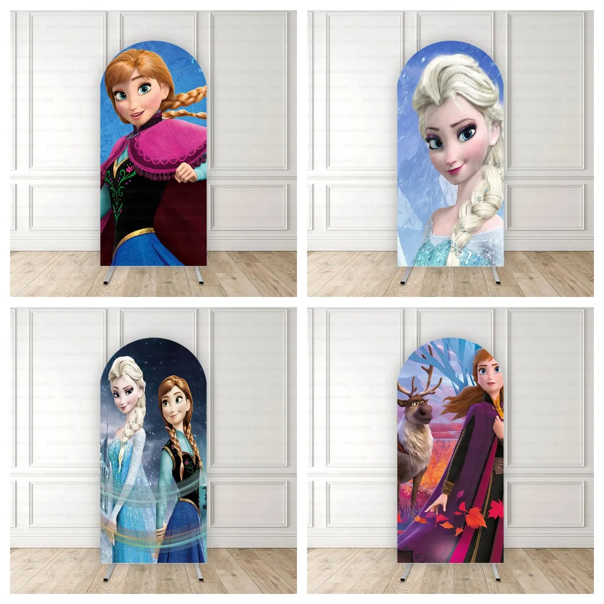 

Disney Snow Ice Anna Elsa Frozen Birthday Party Photography Olaf Princess Girl Baby Shower Arch Backdrop Background Decor