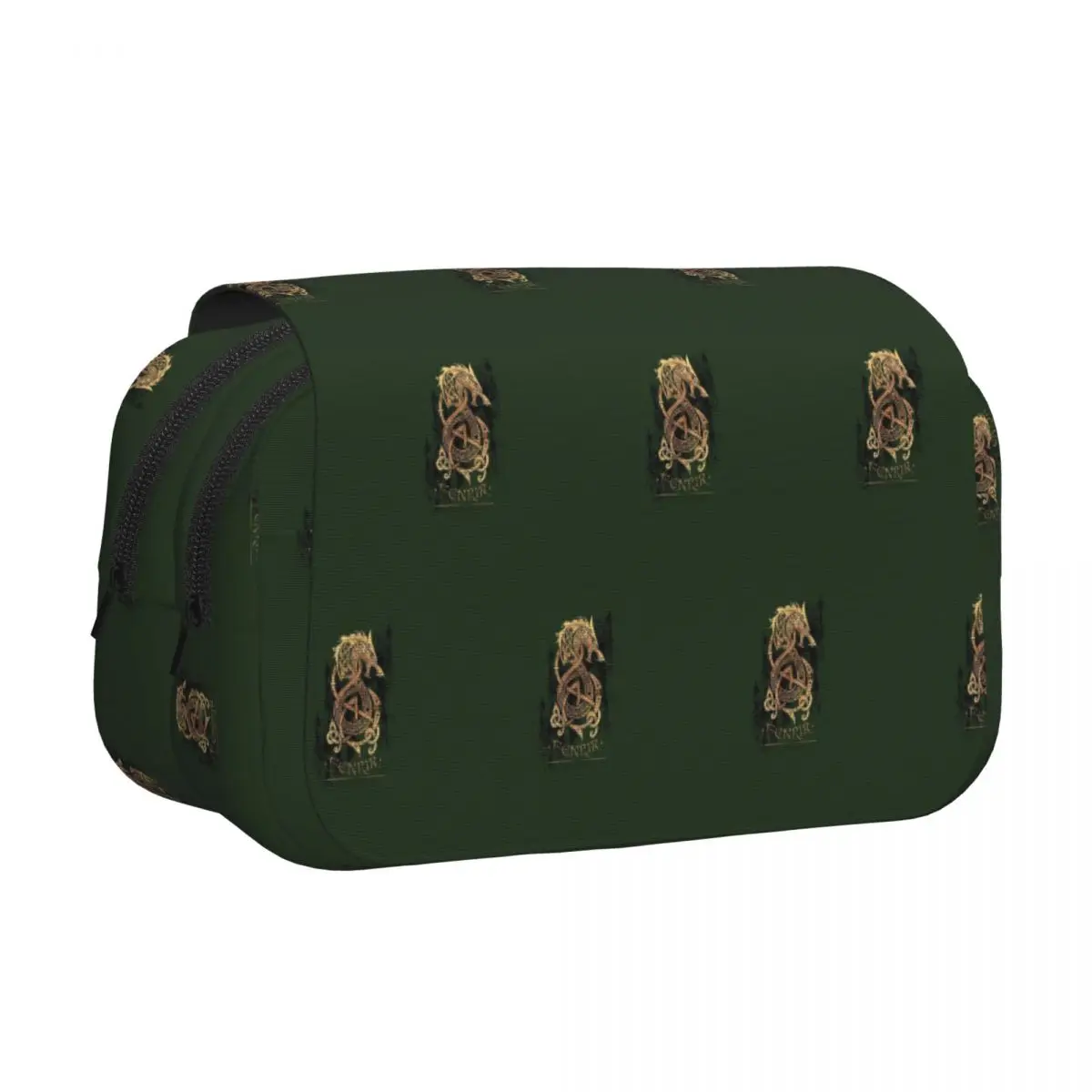 Viking Loki Son Fenrir Pencil Cases Pen Holder Hard Shell Leather Big Capacity Pen Box Pencil Bag for Students Gifts