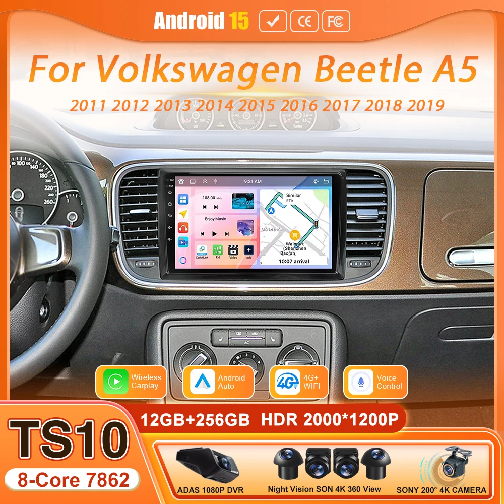 For Volkswagen Beetle A5 2011 - 2019 MT Auto Head Unit Car Multimedia Radio Player Wireless Carplay Video Audio Screen GPS 2din