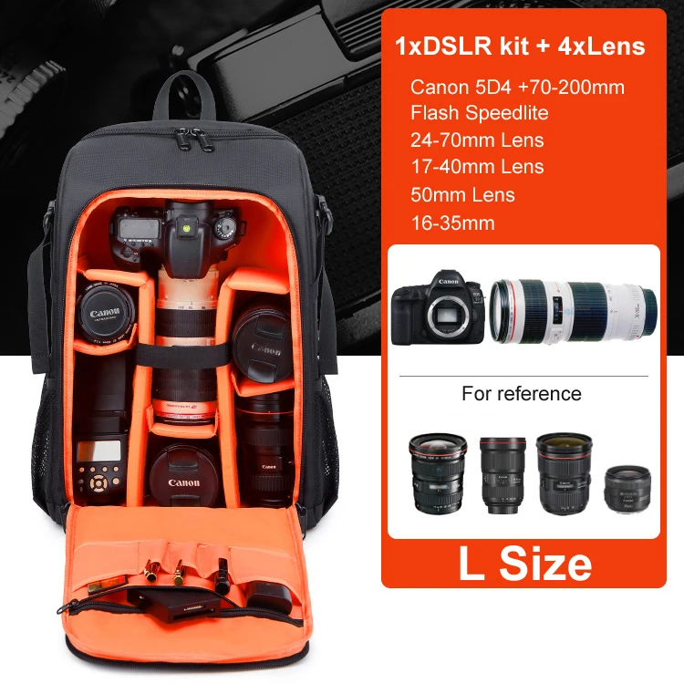 Großer Wasserdichter Fotografie-Kamerarucksack mit Regenschutz für Canon, Nikon, Sony, Pentax - Geeignet für Video-Stativ und DSLR – Detail 8