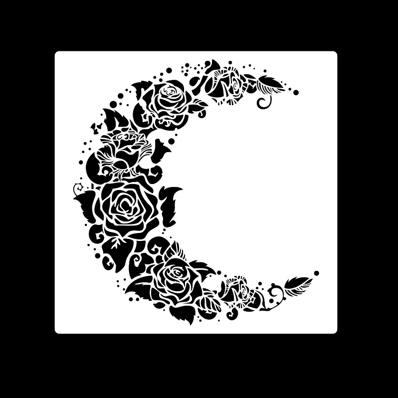 30 * 30cm size diy craft mandala moon mold for painting stencils stamped photo album embossed paper card on wood, fabric,wall