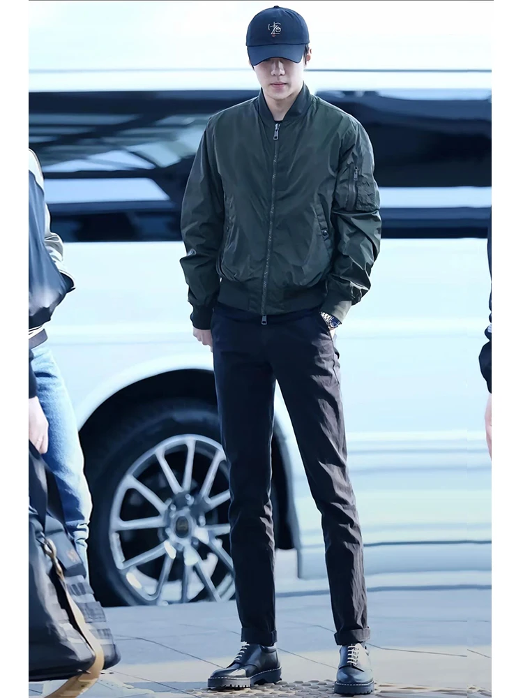 

Мужская куртка-бомбер в американском ретро-стиле, весенне-осенняя, модная, с эффектом премиум-класса, из хлопка, для молодежи, для активного отдыха