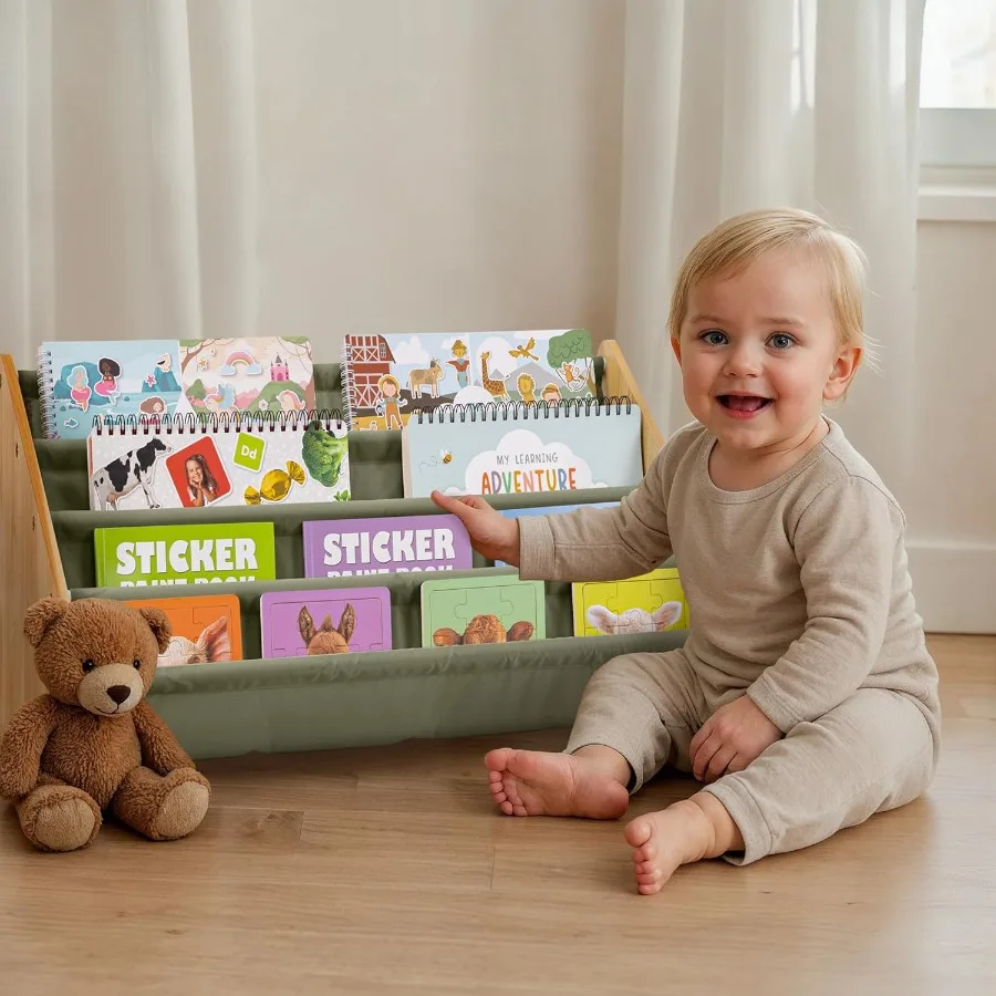 

ZICOTO Decorative Wooden Bookshelf for Rooms - Keeps Plenty of Books Neatly Organized and Within Reach for Toddlers - Easy Inst