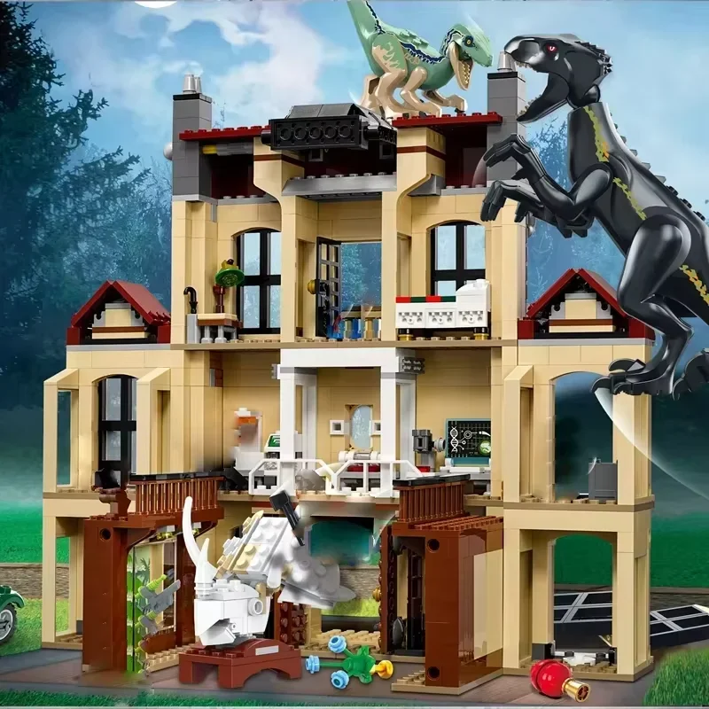 Jurassiced Series Building Blocks Indoraptor Rampage at Lockwood Estate Park World Children's Dinosaur Toys Gift