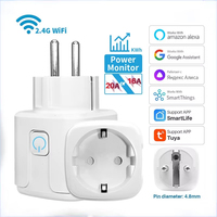 Tuya Smart Life APP Control Works With Alexa Google Home Smart Plug WiFi Socket EU 16A/20A With Power Monitor Timing Function T