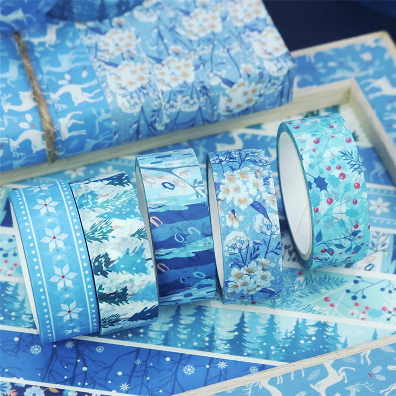 10Rolls Christmas Washi Tape Set Winter Decorative Adhesive Tape Stationery Scrapbooking Washitape Journal Supplies Masking Tape