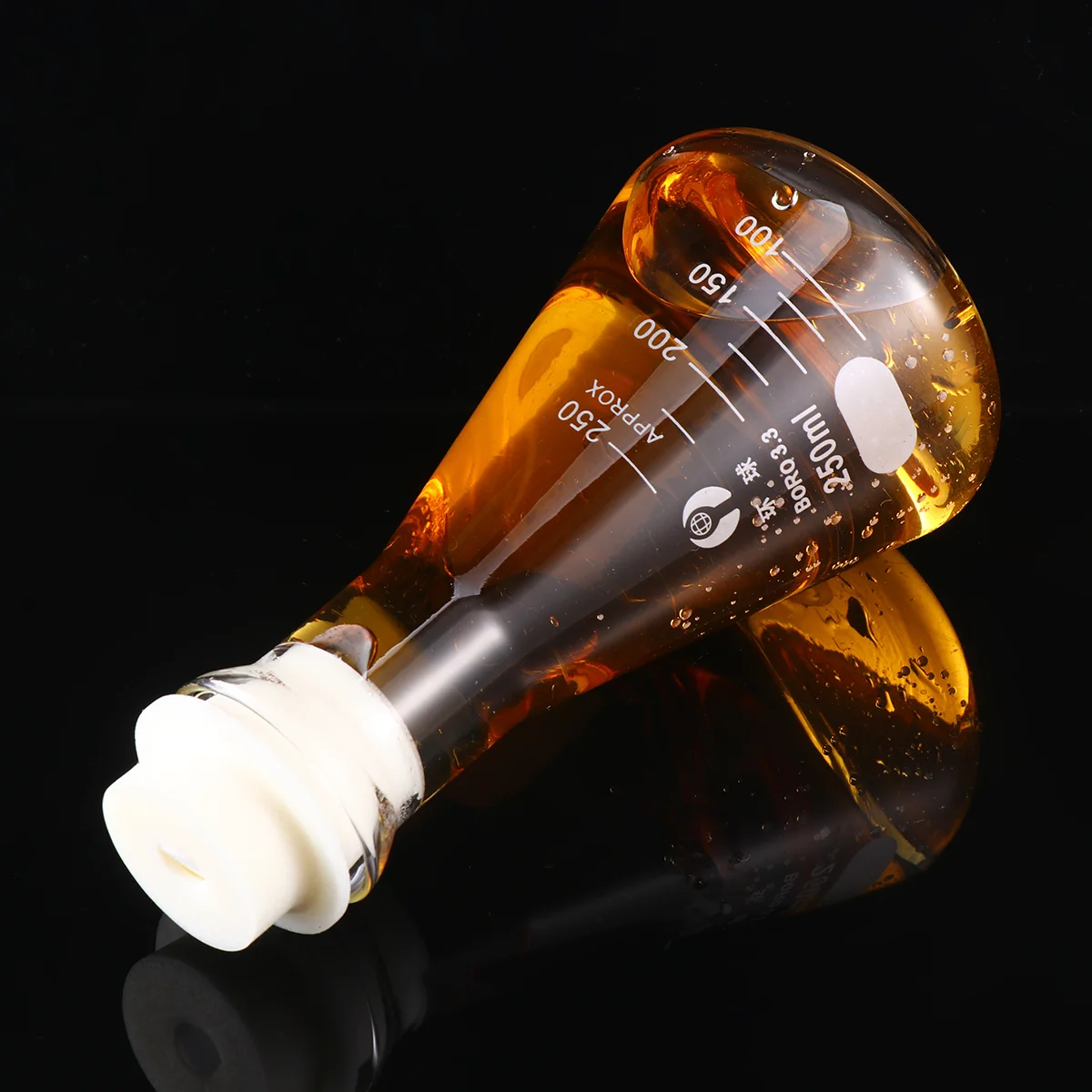 Iplusmile Laboratory Set Erlenmeyer Flask Scientific Glass Flask Narrow Mouth Erlenmeyer Flask Rubber Stopper