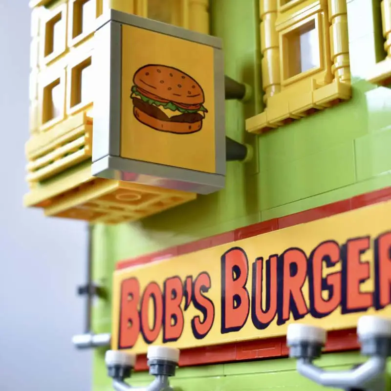 컬렉션 클래식 시리즈 버거샵 MOC 빌딩 블록 도시 랜드마크 건축 모델 디스플레이 장난감 브릭 어린이 크리스마스 선물