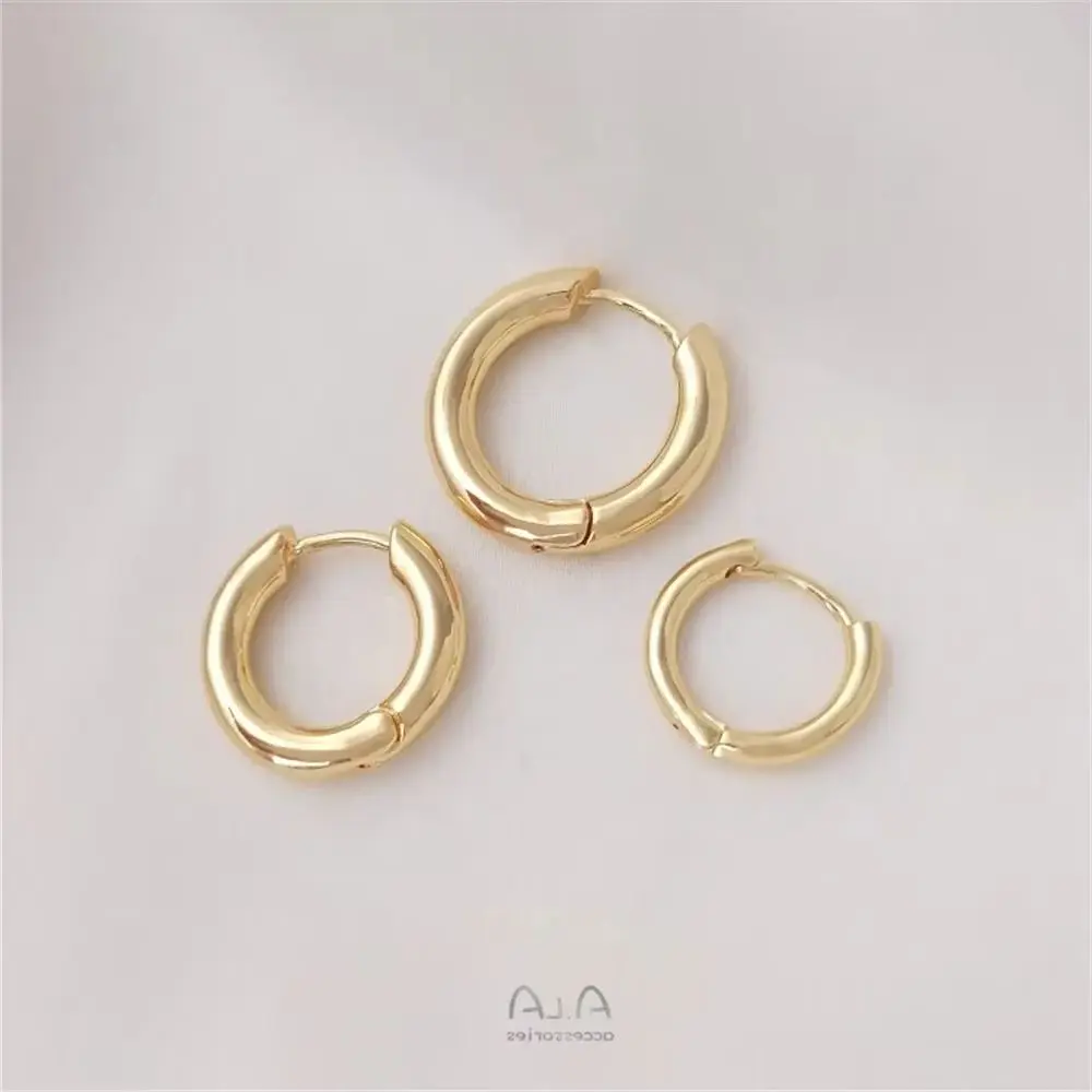 

14K Gold Plated Circular ring earrings classic fashion round earrings DIY earrings net red temperament female earrings