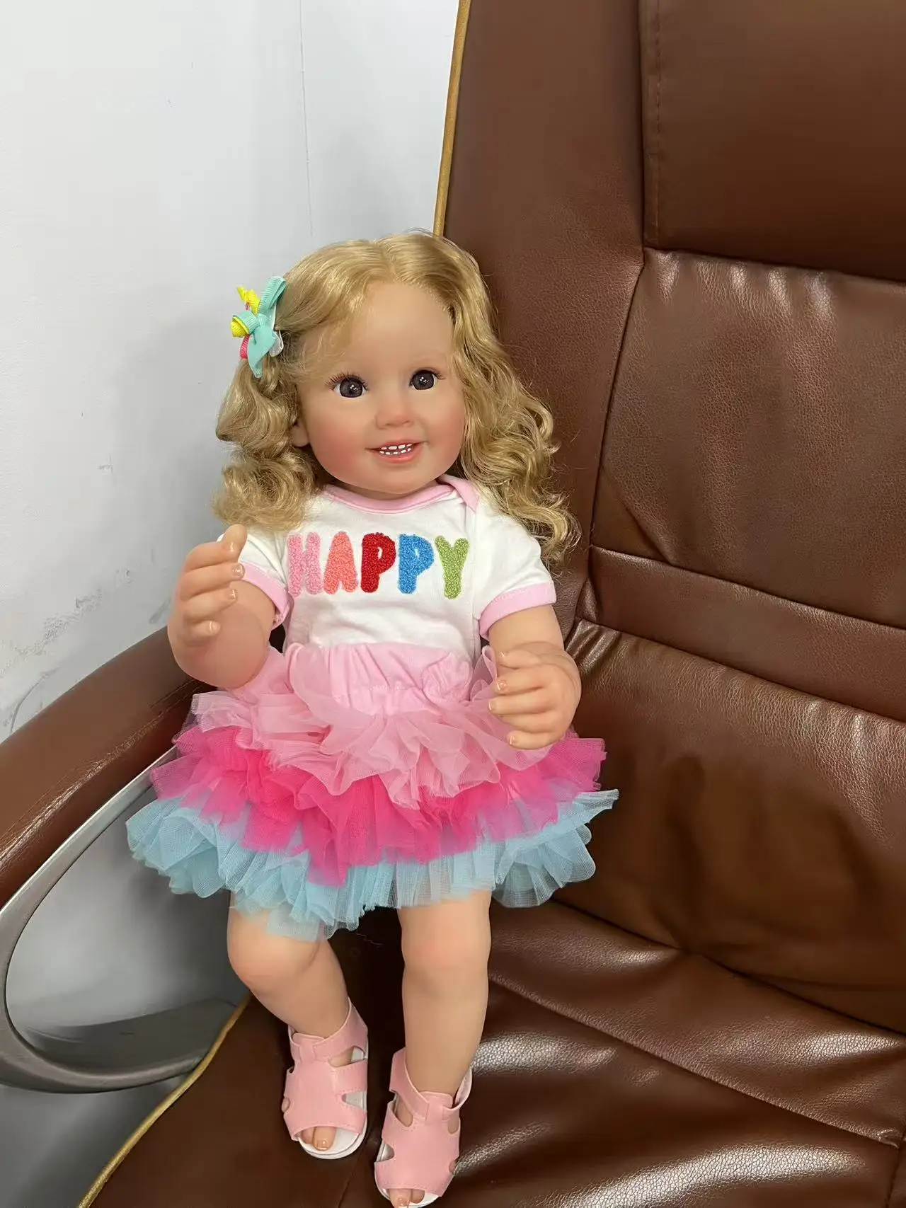

50CM Full Body Vinyl Reborn Baby Doll Girl Cammi with Teeth High Quality Handmade Art Doll Waterproof Bath Toy Muñecas Reborn
