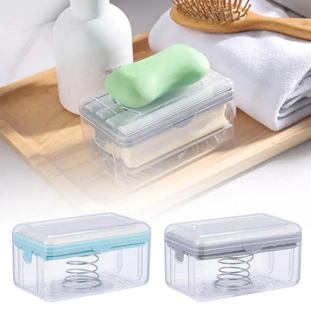 Multi-Functional Hand-Free Roller Lathering Soap Box Household With Drain Plastic Storage Box Bathroom Light Luxury Soap Box