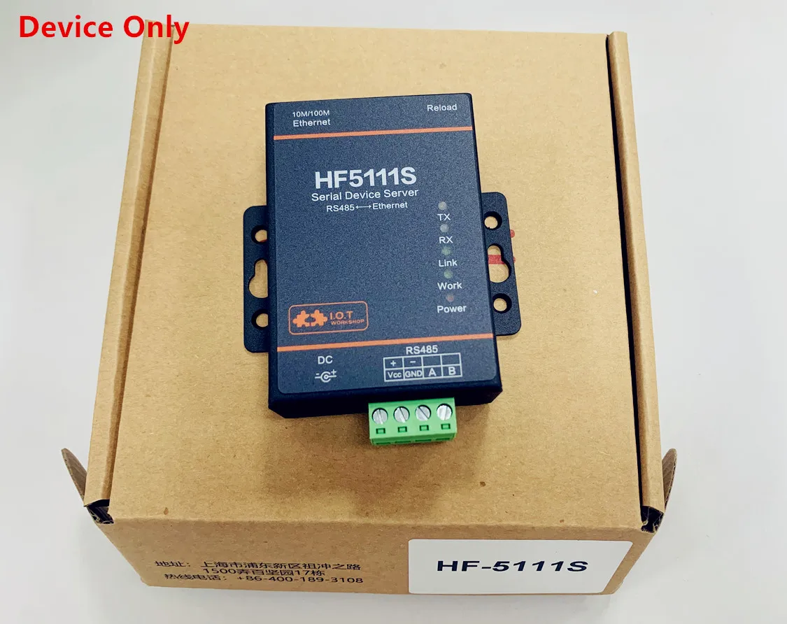 Hf5111s di piccole dimensioni Rj45 Rs458 a Ethernet Free Rtos Port Transmission Converter Server