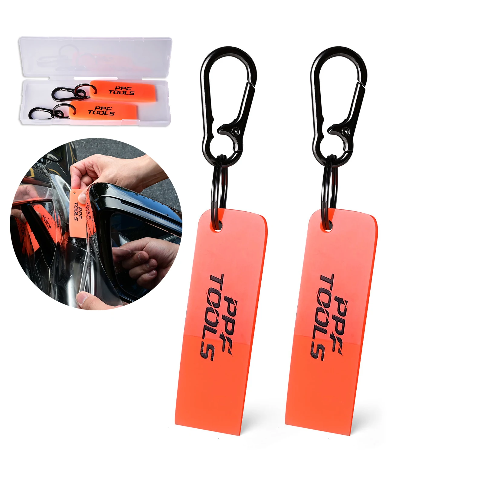 

FOSHIO 2 шт./упак. 1-дюймовый мягкий скребок из полипропилена с кольцевой пряжкой, автомобильная защитная пленка, виниловый скребок из углеродного волокна, инструменты для удаления пузырей