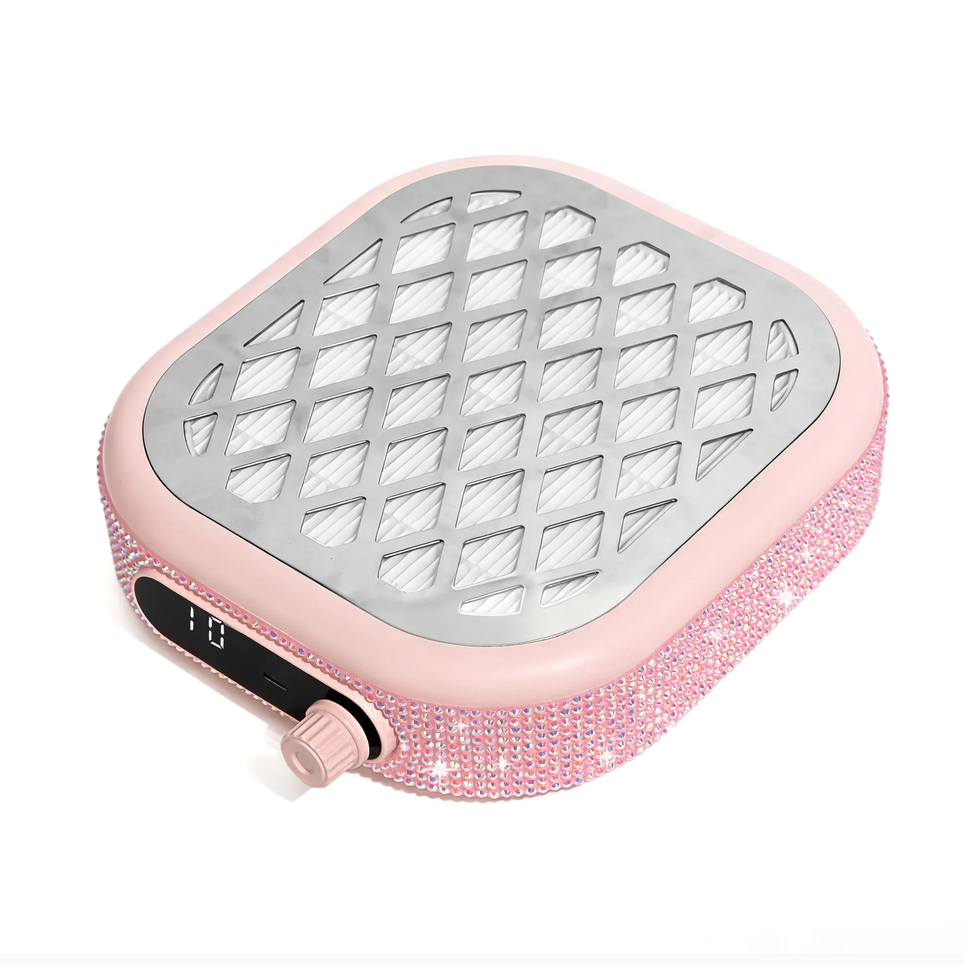 Pink Diamond Style Desktop Nail Vacuum Cleaner Low Noise Powerful Dust Collector with Filter Screen