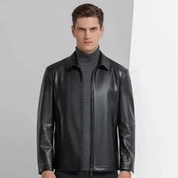 Men's YN-335 Lapel Jacket Natural Leather Spring and Autumn Sheepskin Men