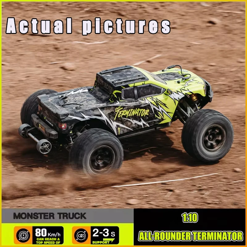 RLAARLO RC Cars RZ001 Monster Truck Omnipotent Terminator 4WD 1:10 Brushless Electric Off Road RC Model Toy Car Christmas Gift