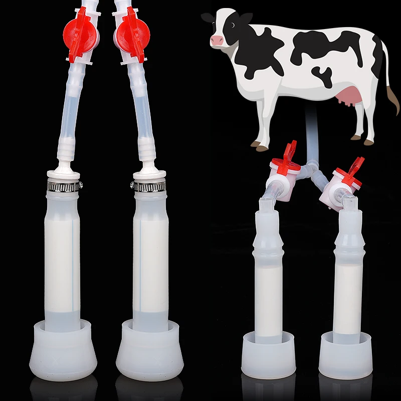 1 par de revestimiento de ordeño, accesorios para máquina de ordeño eléctrica Manual de ovejas y vacas, cabezal de succión para ordeño, máquina de ordeño de silicona para cabras