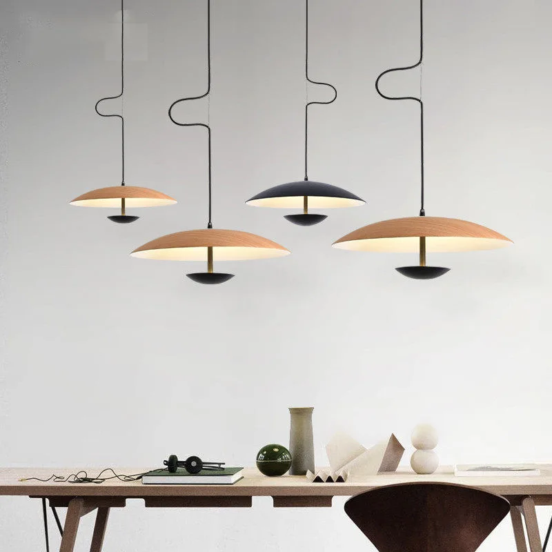 Imagem -06 - Nordic Simple Led Pendant Lights Grão de Madeira Preto para Mesa Jantar Sala de Estar Cozinha Lâmpada Suspensa em Casa Luminária Interior