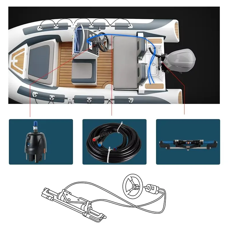 

【2025】Hydraulic Steering System For Outboard Engines 90HP / 150HP / 300HP | Marine Boat Hydraulic Helm Pump & Cylinder Kit