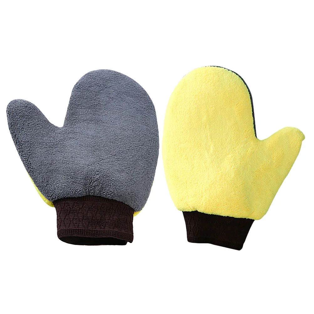 

2 Pcs Car Wash Gloves Mitt Scratch Free Body Cleaning Mitts Washing Non-slip Exterior