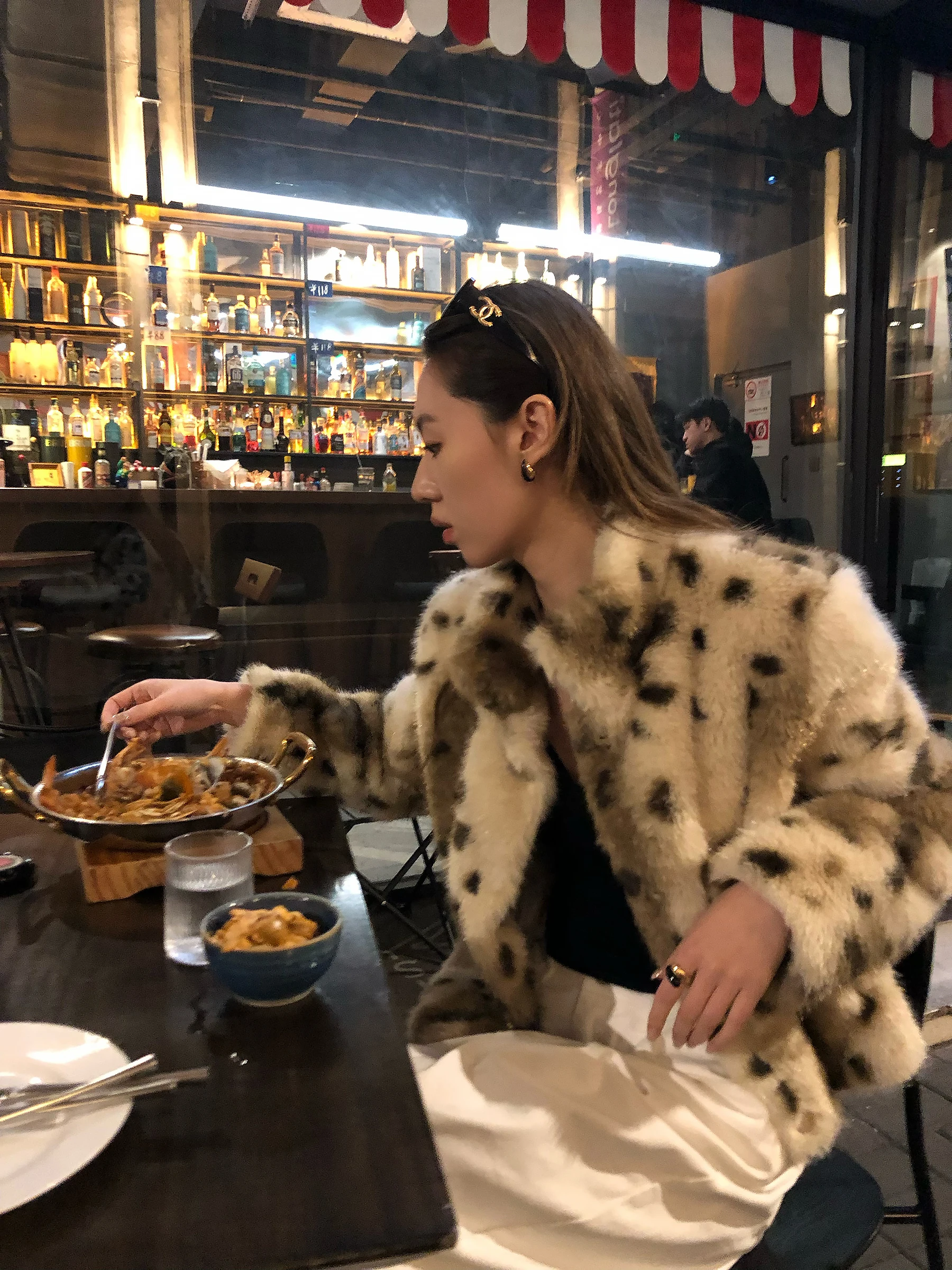 

Gakee Official Women's Winter Coat Leopard Print Faux Fur Warmth Color Blo Design Casual Loose Sle Long Sve Jaet