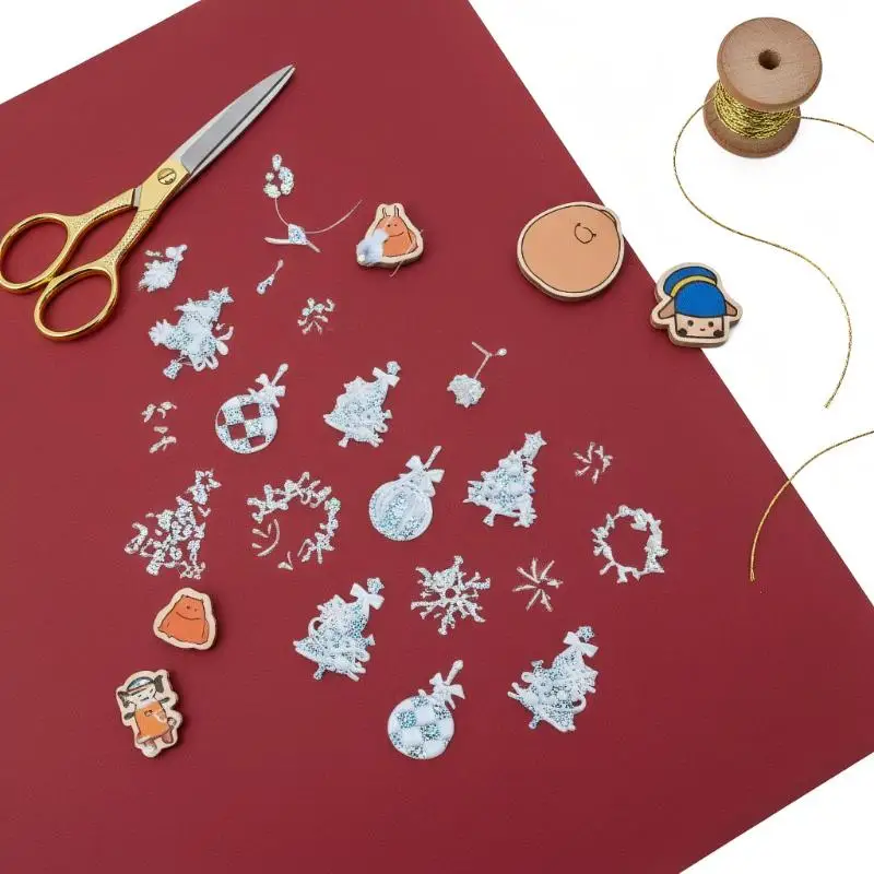 かわいいクリスマススタイルの弓カラフルなスノーフレーククリスマスツリーネイルアートステッカーガーリーネイルアートプリントステッカー女性ネイルデコレーションギフト