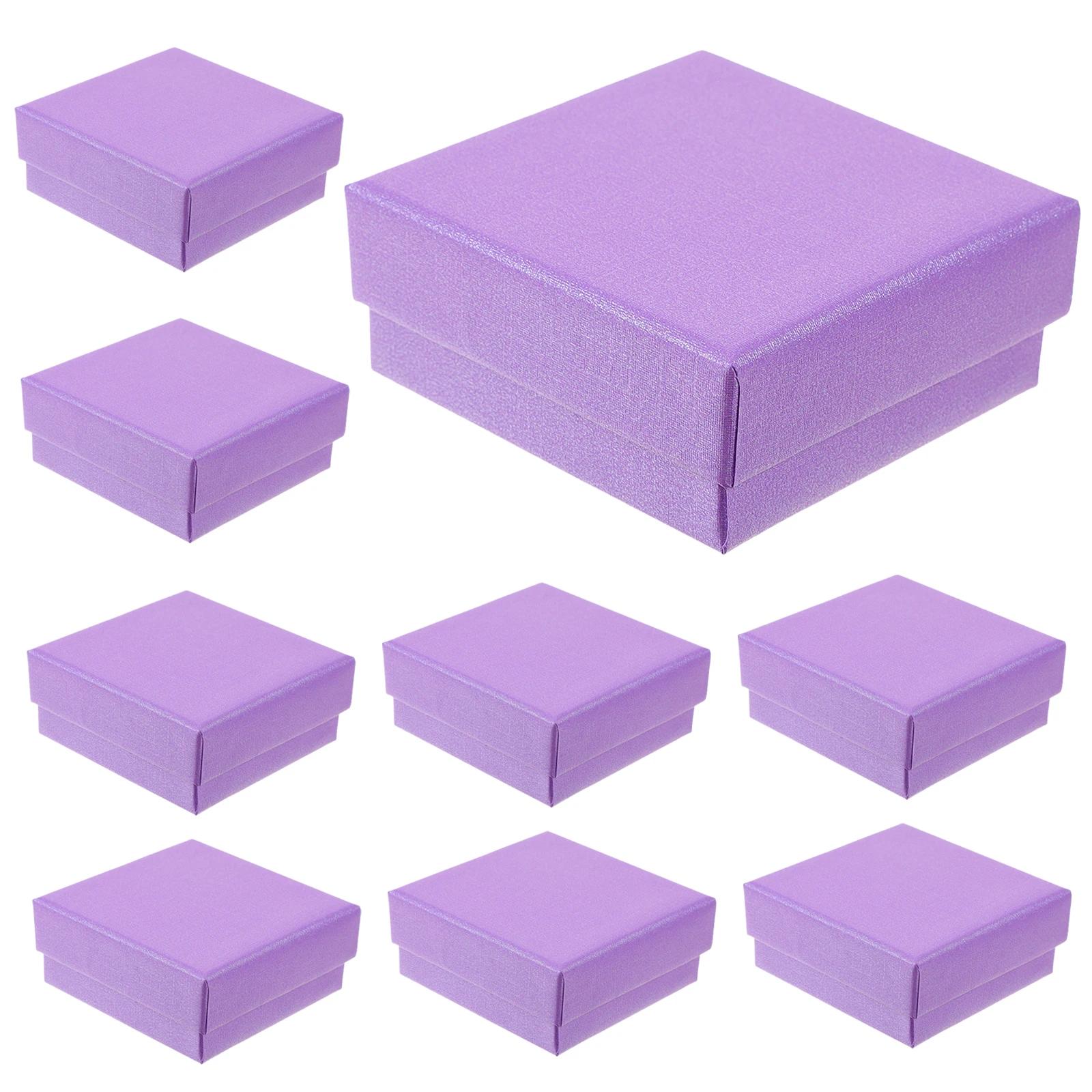 

12 Pcs Jewelry 7x7x3cm Linen Pattern Gift Boxes for Bracelets Necklaces Packaging Storage Dustproof Retro Style