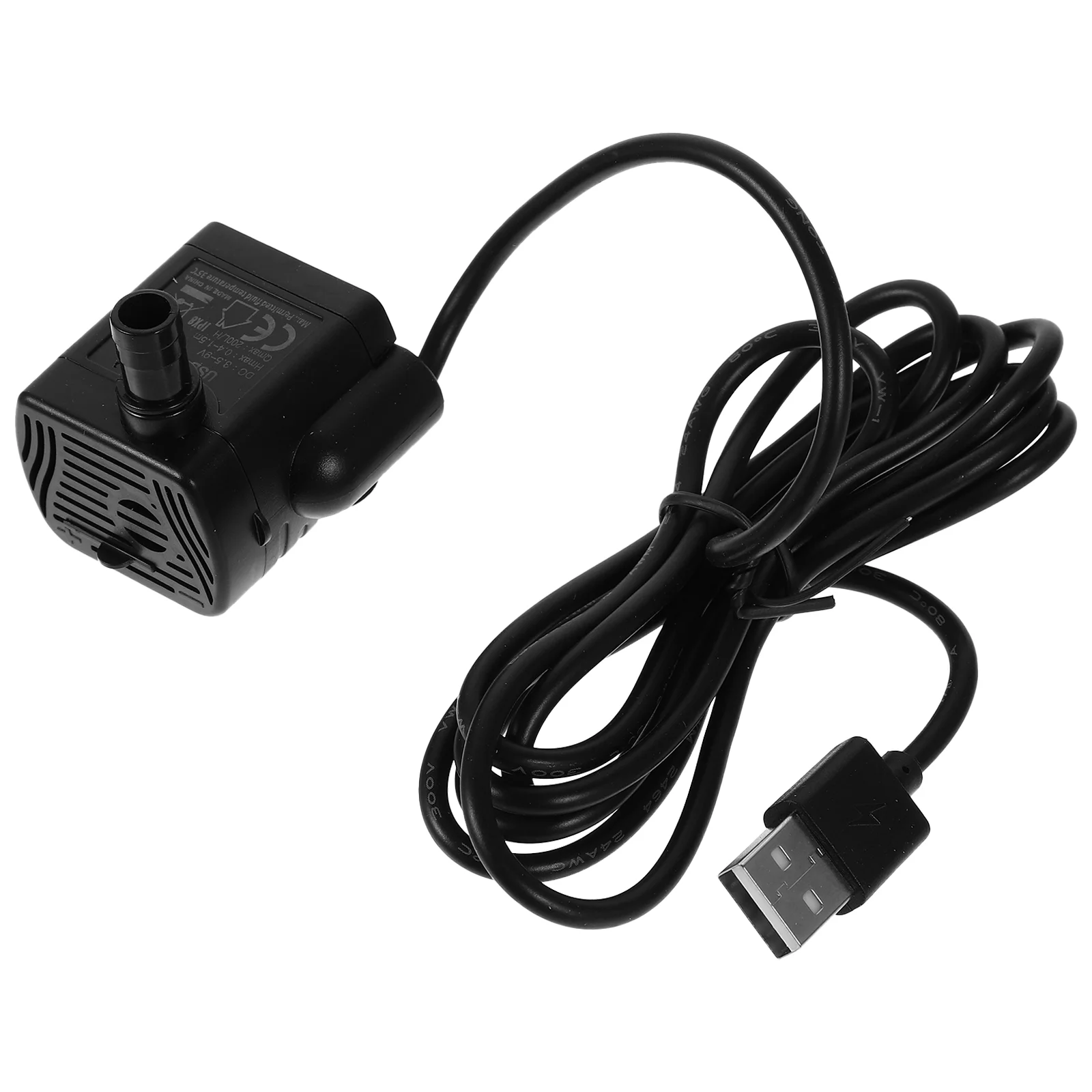 USB Mini Powerful Submersible Water Pump with Power Cord for Fountains Ponds Aquarium Fish Tank Statuary Black