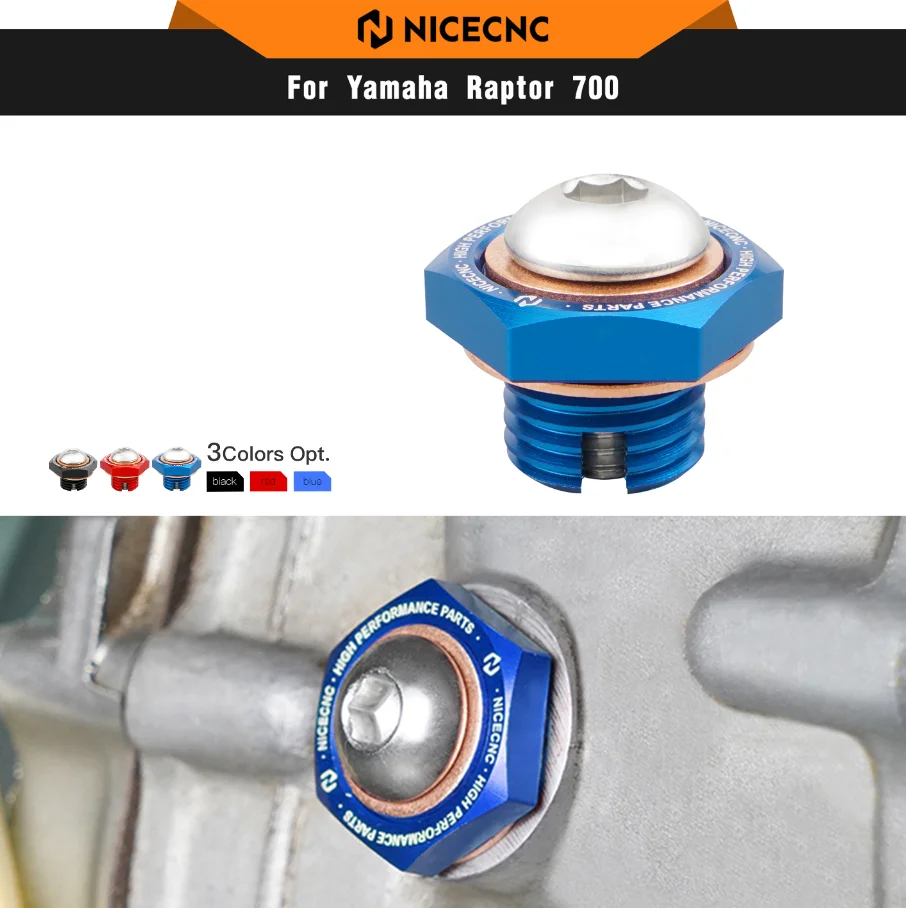 

Предупреждающая пробка для слива масла NiceCNC ATV для Yamaha Raptor 700 2006-2022 700R GRIZZLY 700 WOLVERINE 450 2008-2013, прочные аксессуары