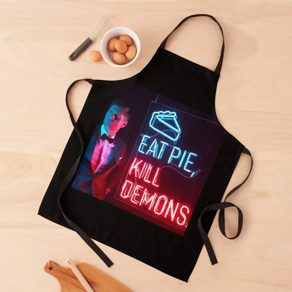 

Eat pie,kill demons. Apron For Women Kitchen Women's Kitchen Kitchen Special Accessories Trim Cloth Apron