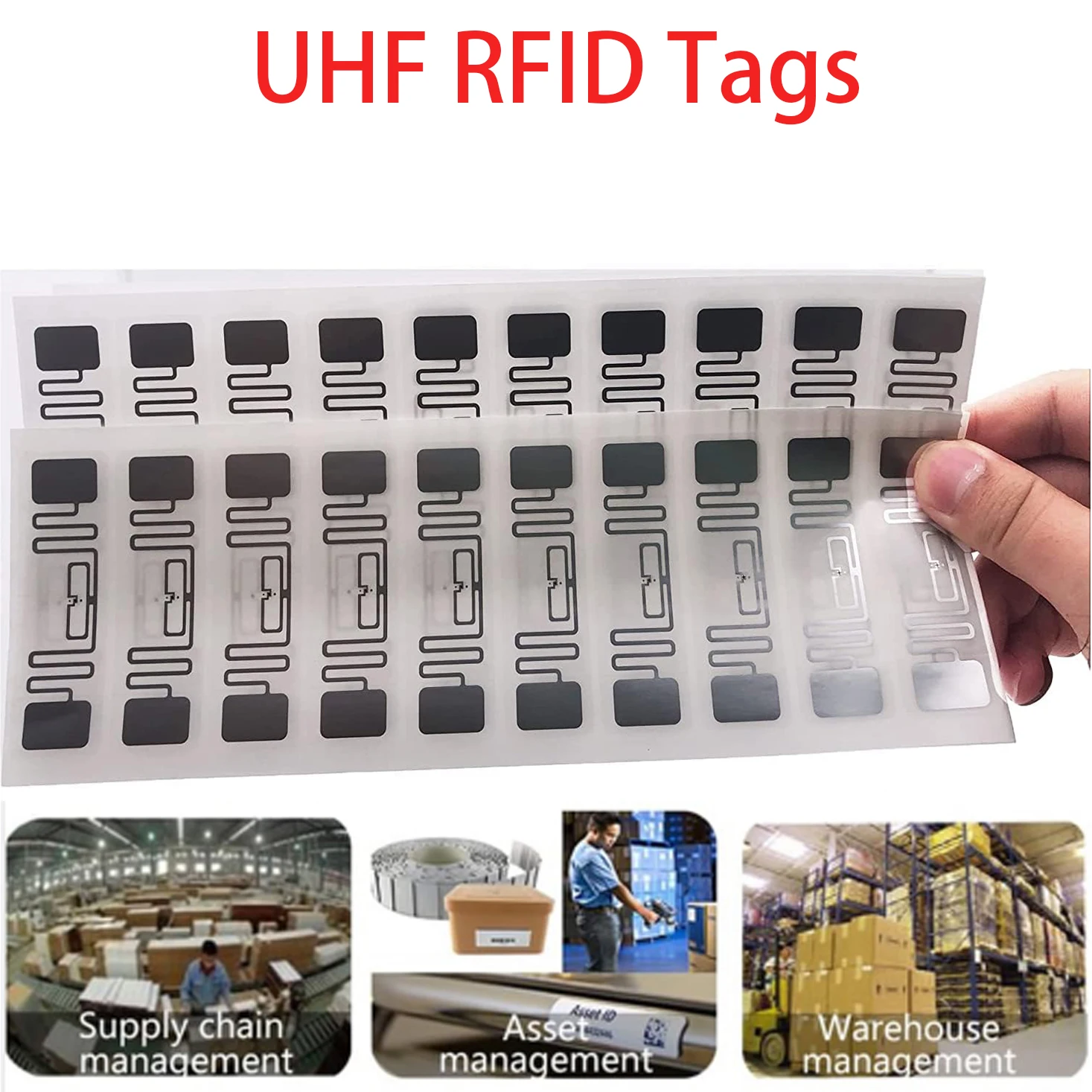 Etiquetas adhesivas RFID UHF de largo alcance, 100-860 MHz, U8/U9, Lable, para sincronización deportiva, inventario de activos de vehículos de