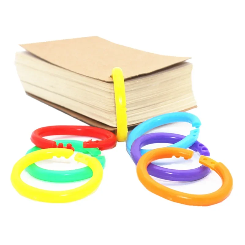 10pcs Color Plastic Open Ring Book Ring Binding Hoop Book Rings Activity Photo Album Postcard Card Ring Binding Rings