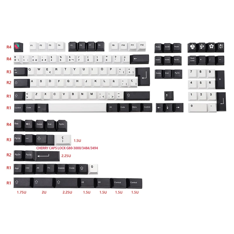 Imagem -06 - Pbt Keycap para Cherry mx Switches es Profile Keycap Dye Subb Gk61 64 96 108 Espanha Layout Iso 136