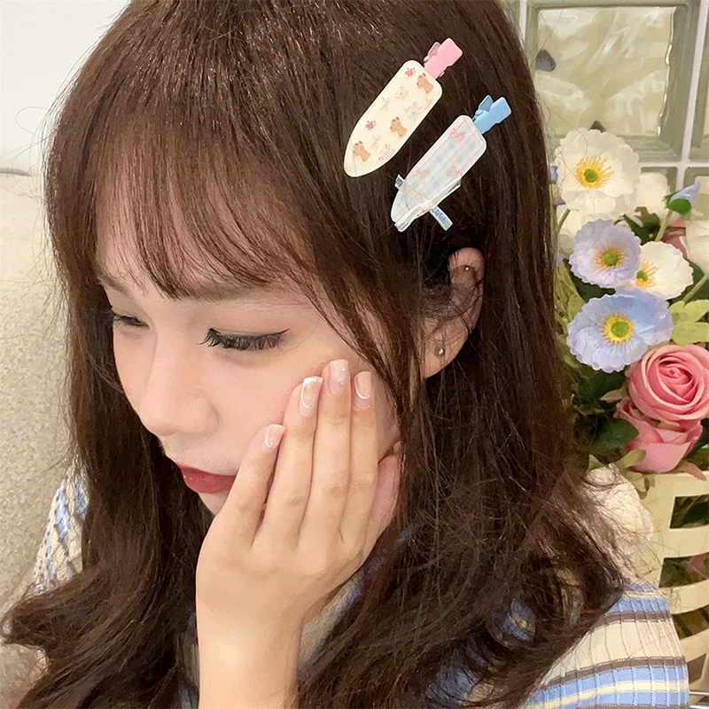 

2PCS Headwear Dopamine No Bend Crease Seamless Hair Clips Fringe Hairpin Duckbill Clip Makeup Bangs Fixed Side Bangs