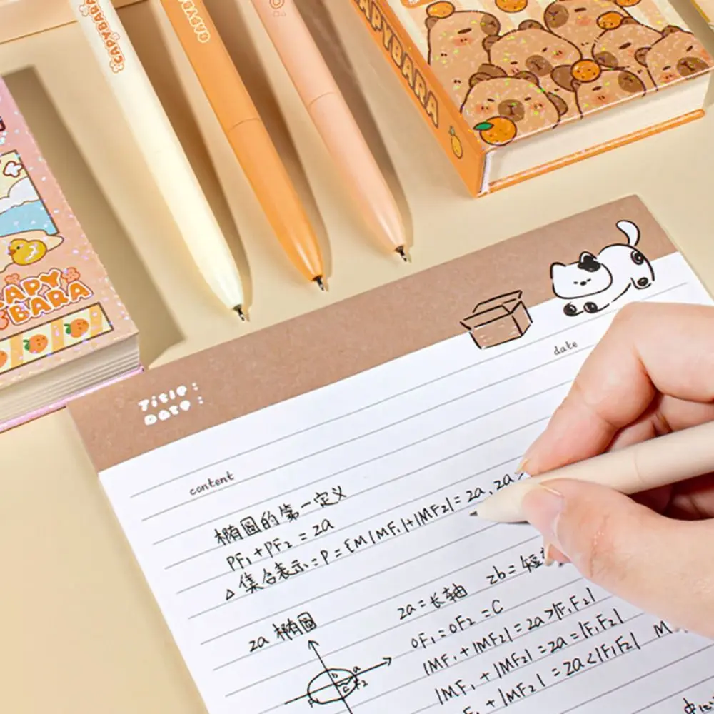 3PCS High Quality 0.5mm Black Ink Gel Pen Rotating Using Capybara Ballpoint Pen Quick Drying Office Signature Pen Gift