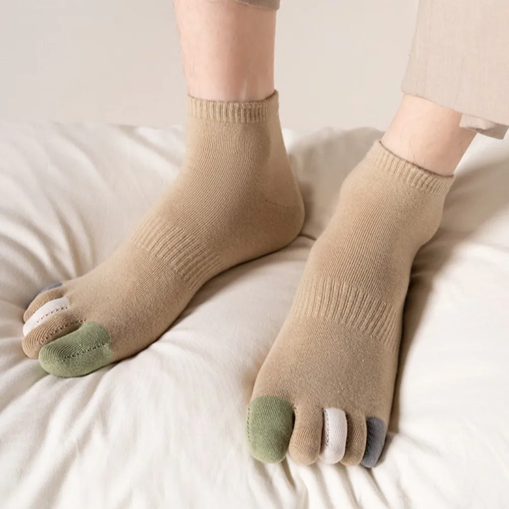 Hosiery Men's Five Finger Socks Colorful Toe Design Anti-slip Five Toe Socks Separate Fingers Cotton Sports Socks Spring Summer