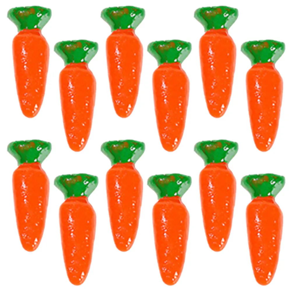 

12Pcs Mini Carrot Statue Faux Carrots Resin Simulation Vegetables for Home Kitchen Backyard Garden Decor Teaching Aids Props