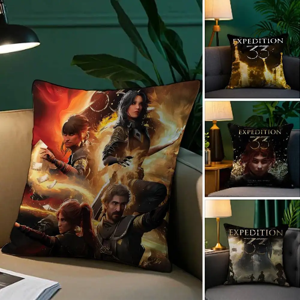 Game Clair Obscur Expedition 33 Pillow Case Comfort Sofa Bed Silky elegant Invisible zipper Decorative cushion cover