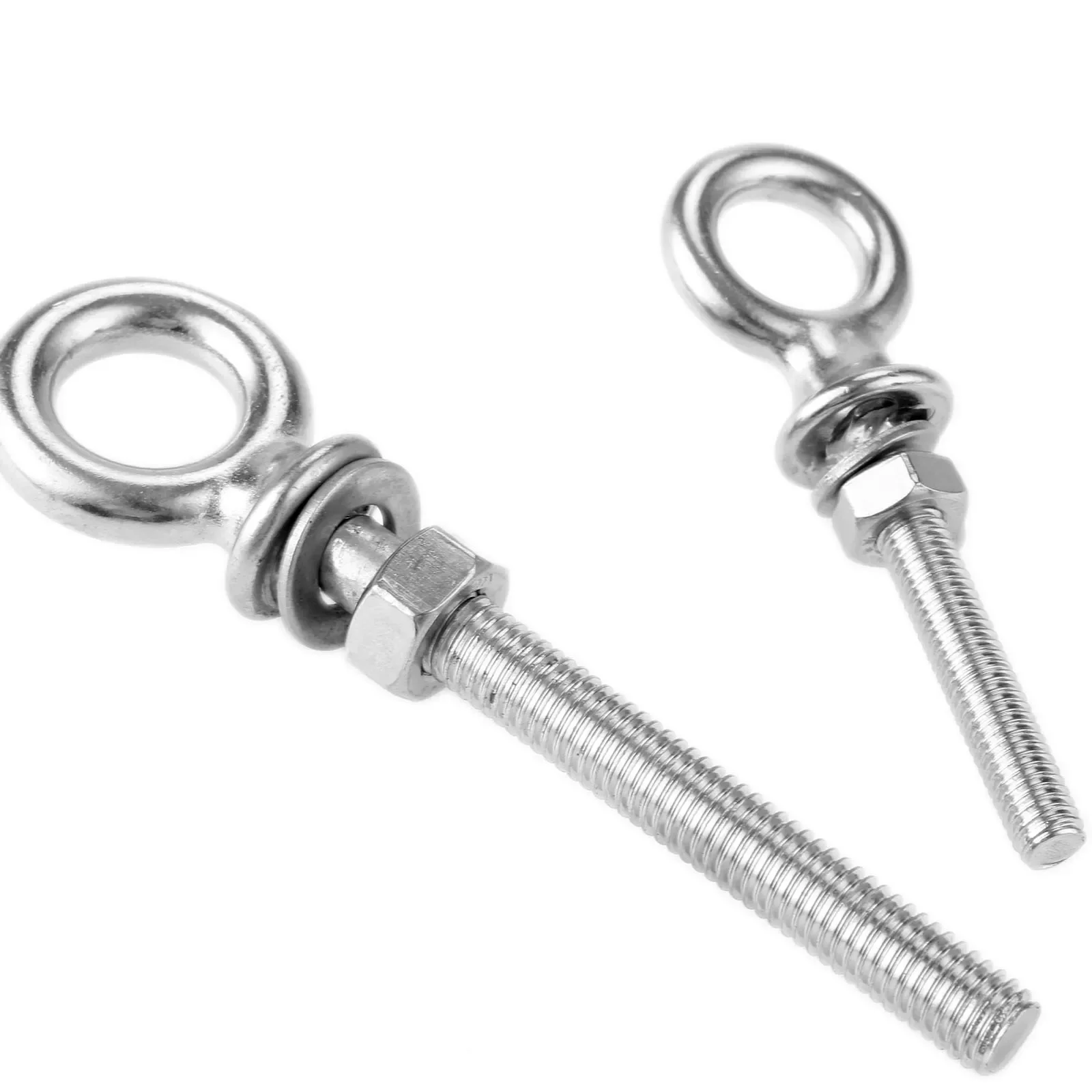 Boulon à œil de levage Long en acier inoxydable 316 de qualité Marine avec écrous et rondelles, vis de bateau M6 x 40 M6 x 60 M6 x 80 M8 x 60, 1