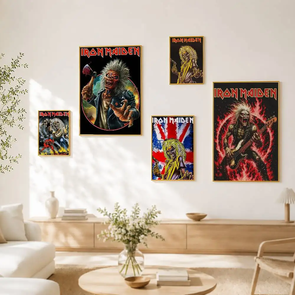 

I-iron Maiden-s Poster HD Quality Wall Art Retro Posters For Home Room Wall Decor Self Adhesive