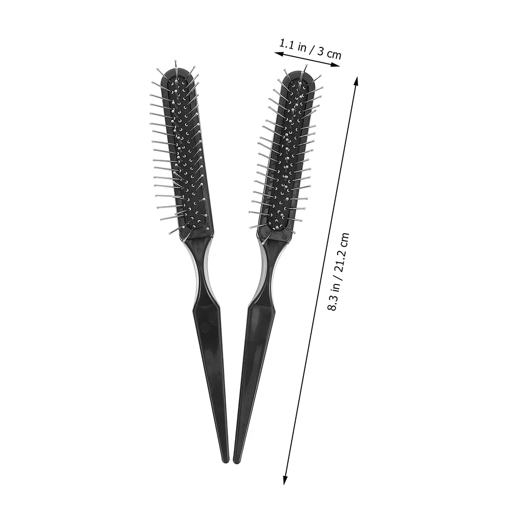 3 Pcs Hair Comb Scalp Salon Teasing Brush Burgundy Shampoo Detangling for Women Dye with Rat Tail Pick