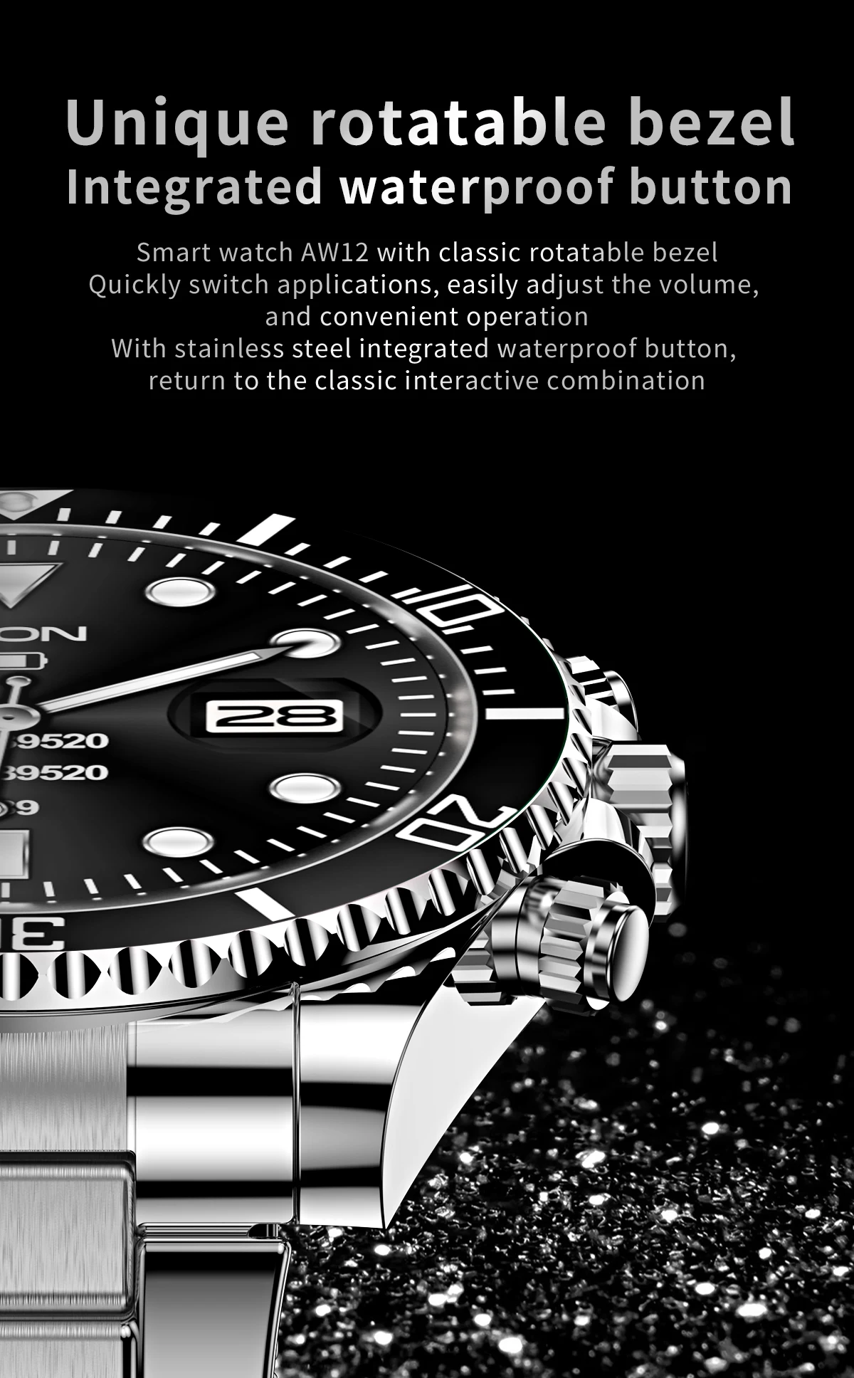 AW12 Smart watch 1.3-inch high-definition screen supports wireless calls, multiple sports modes, health monitoring
