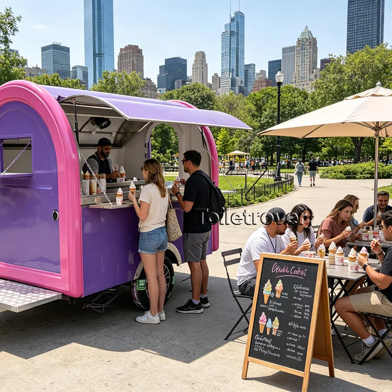 Wholesale Hot Dog Food Cart Street Food Trailer Ice Cream Food Truck Fast Food Truck Trailer With Concession Window