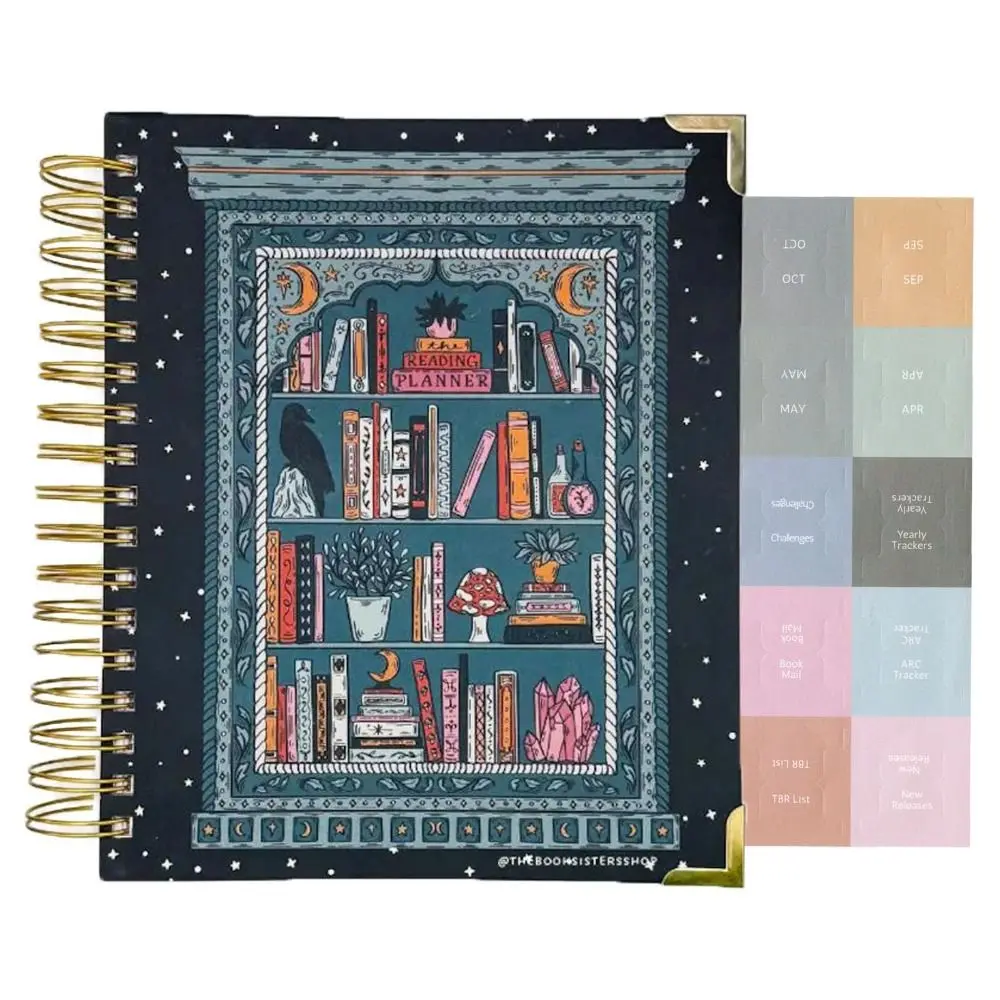 Обучающий планировщик чтения для любителей книг, журнал и обзор 12, ежемесячный трекер для книг без даты, журнал для любителей учебы, отслеживающие отзывы