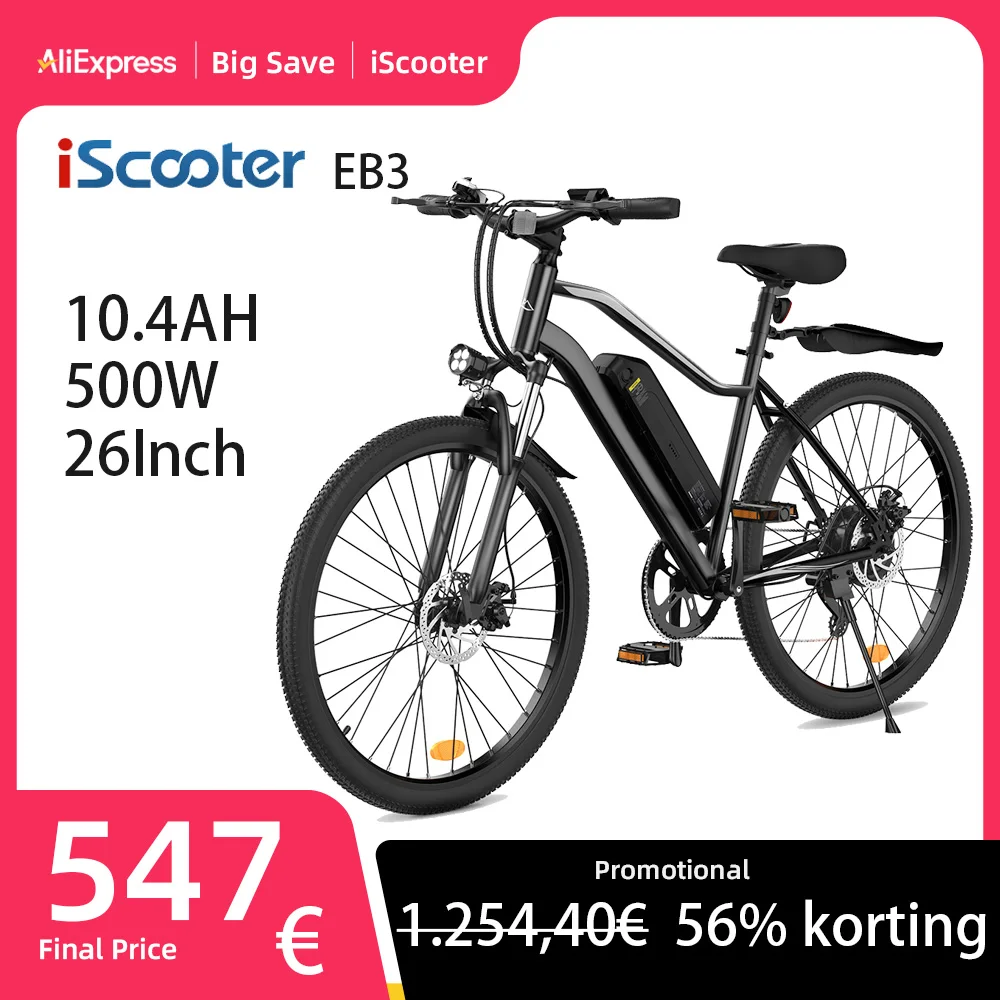 IScooter Electric Bike EB3 for Adult, E-bike Electric city bike with 250W motor, 36V 10.4AH removable lithium battery