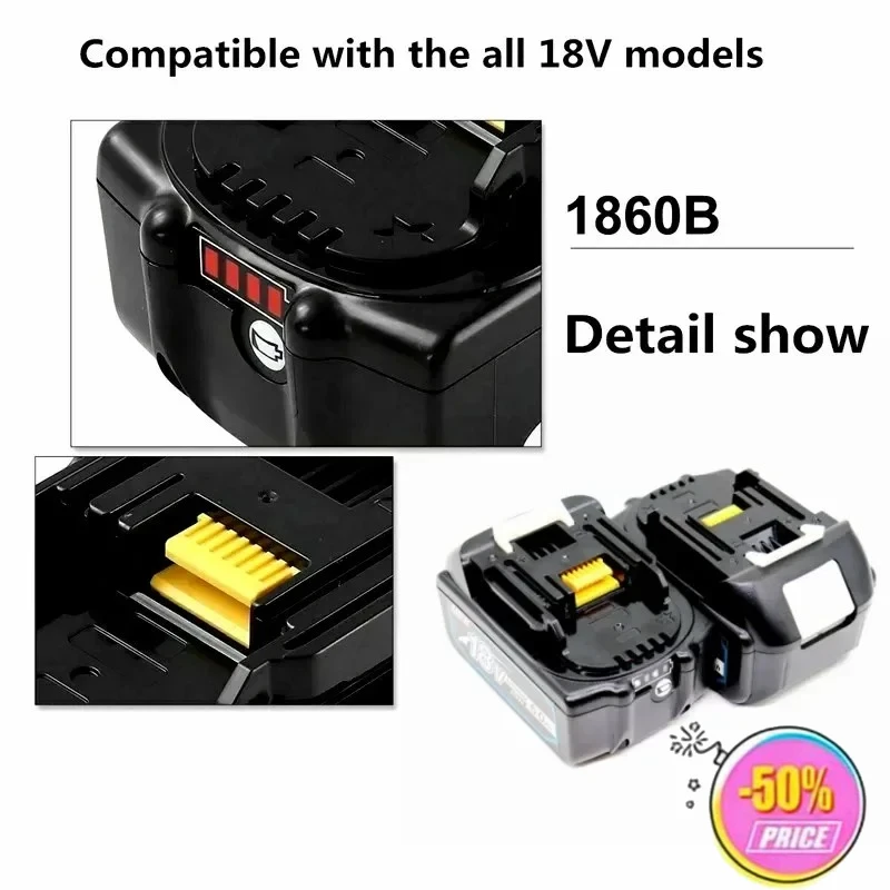 

Newest BL1830 18V 6000mAh Rechargeable Battery and Charger for Makita BL1840 BL1850 BL1860 High Quality Replacement Battery